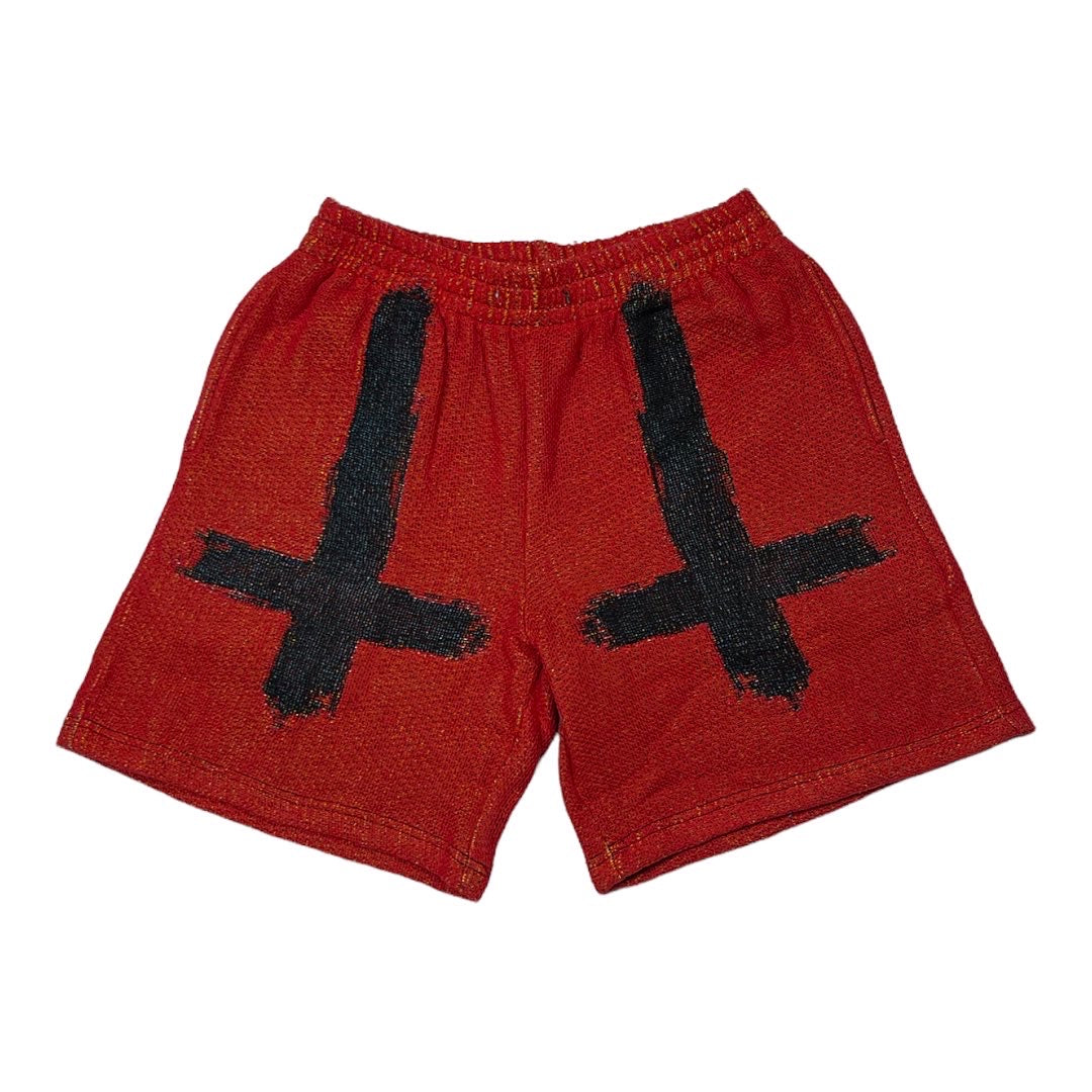 "PIXEL LUNG" TAPESTRY SHORTS