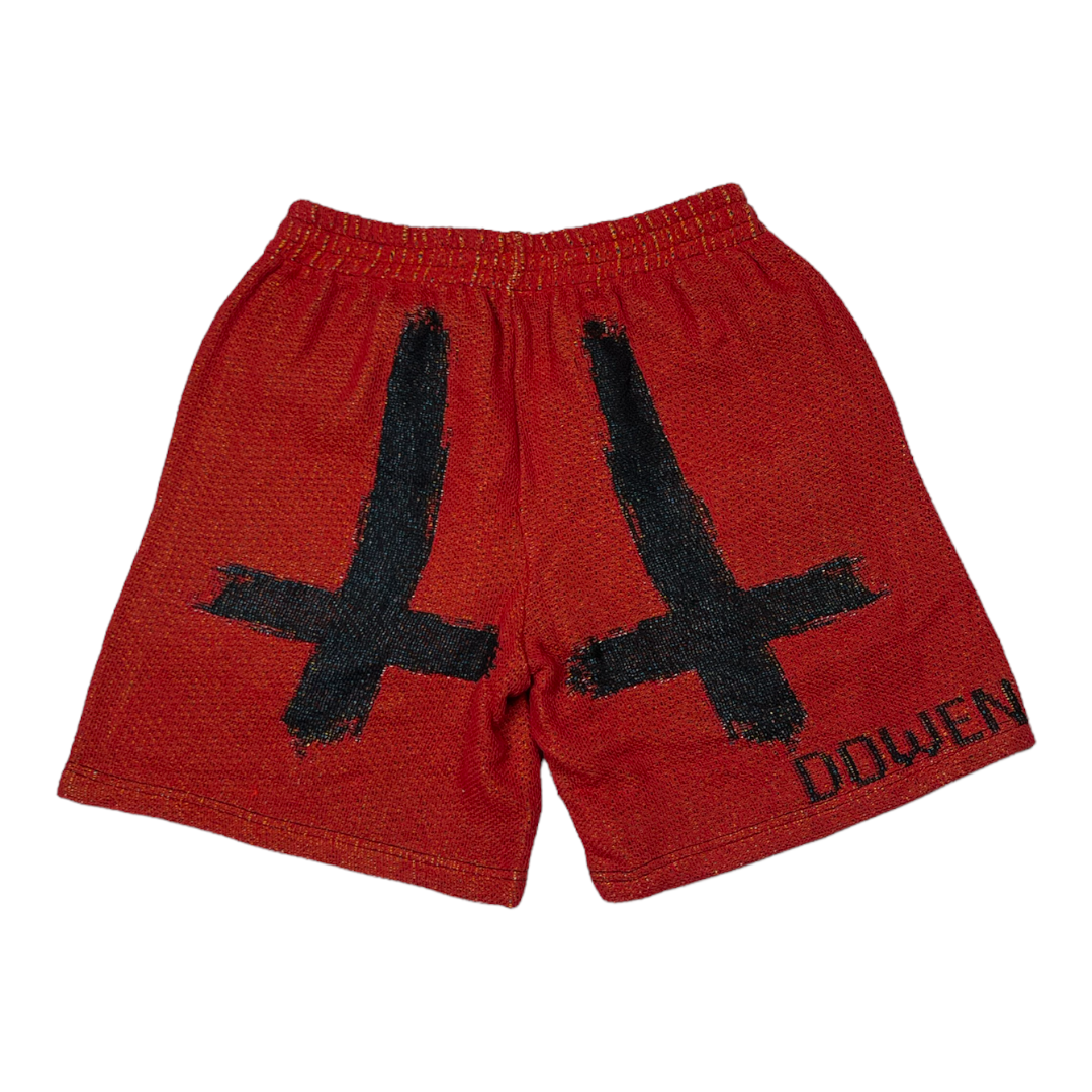 "PIXEL LUNG" TAPESTRY SHORTS