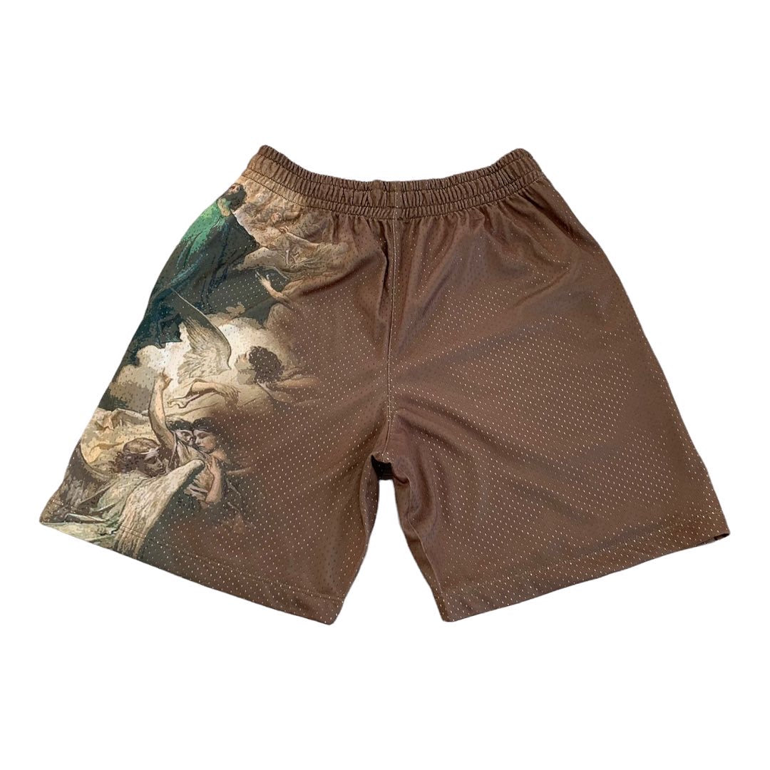 “SACRED PEACE” MESH SHORTS